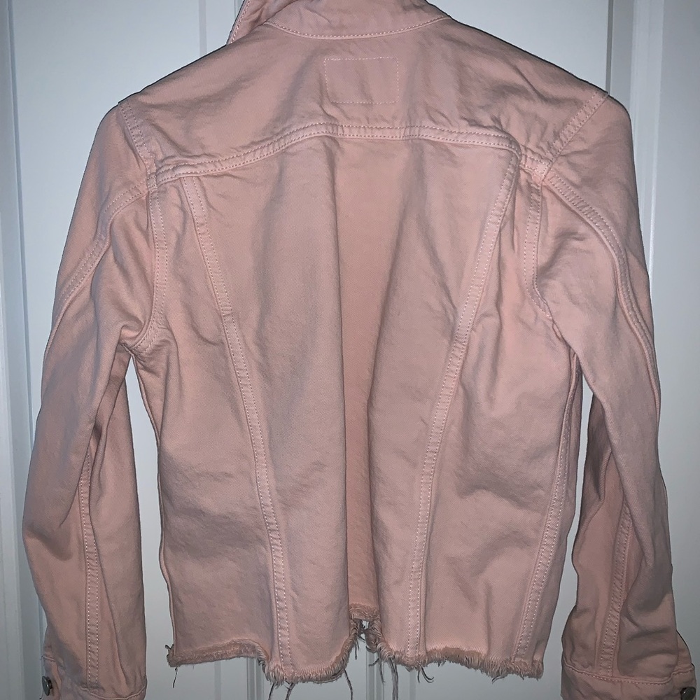 Lucky Brand Pink Jean Jacket Cropped Distressed - Picture 4 of 4